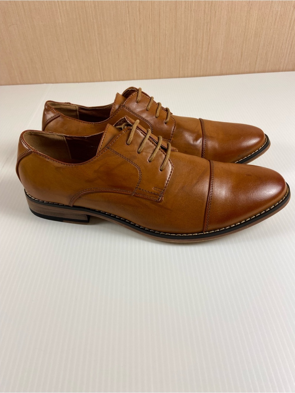 J’s.o.l.e Cognac Cap Toe Oxford Dress Shoes Size 43 Men’s